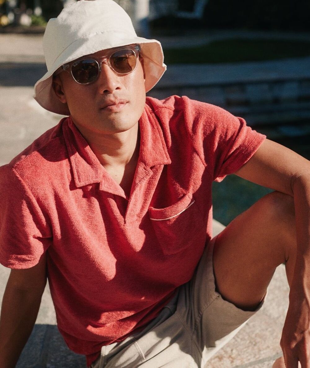 ✨Marine Layer ML Terry Out Baked Apple Sz Large Polo✨